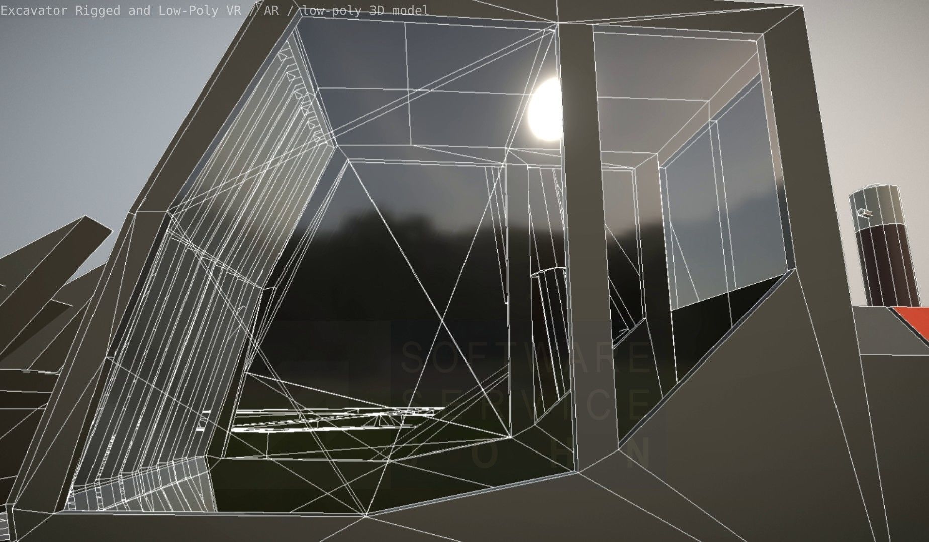 Excavator Rigged and  Low-Poly  Low-poly 3D model_85