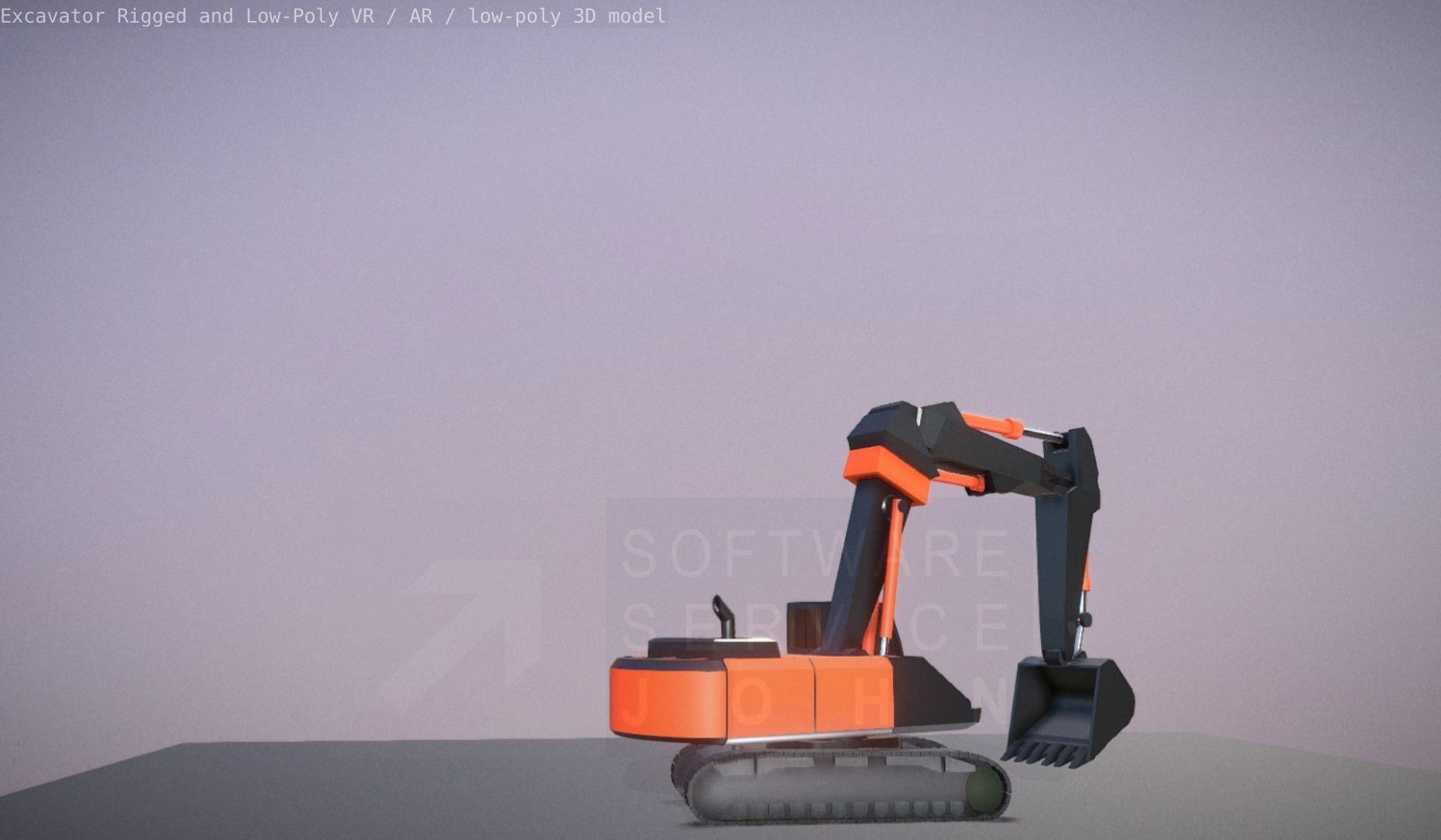 Excavator Rigged and  Low-Poly  Low-poly 3D model_9