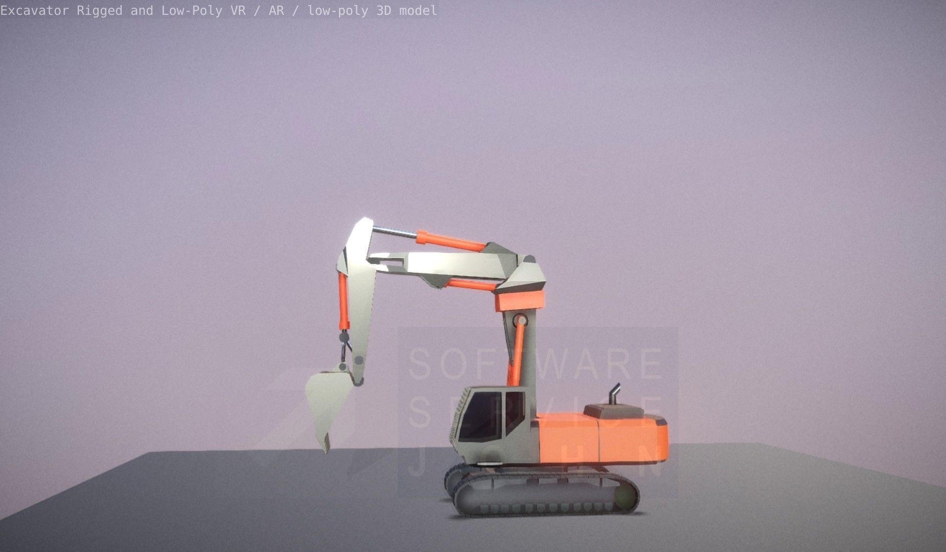 Excavator Rigged and  Low-Poly  Low-poly 3D model_10