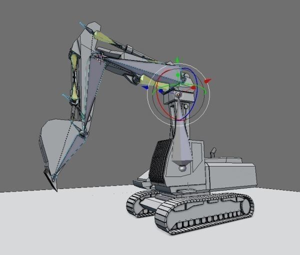 Excavator Rigged and  Low-Poly  Low-poly 3D model_2