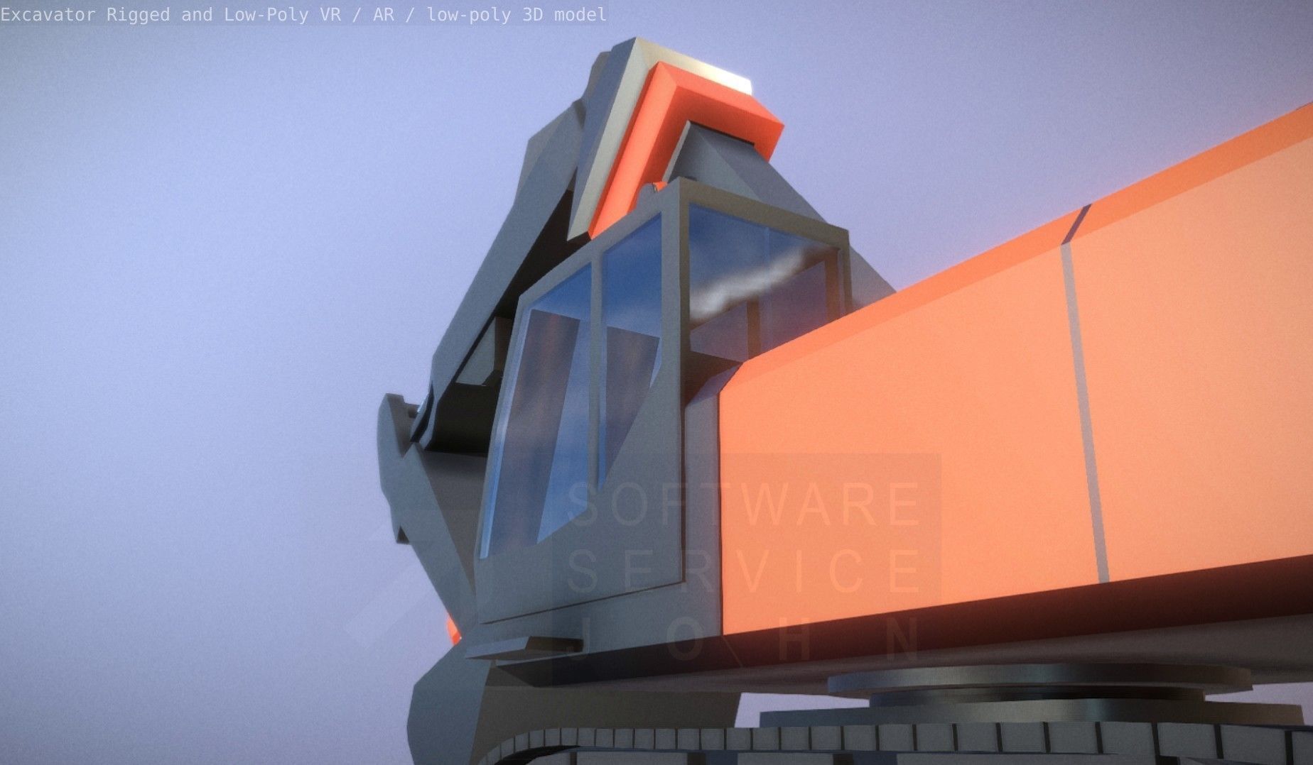 Excavator Rigged and  Low-Poly  Low-poly 3D model_30