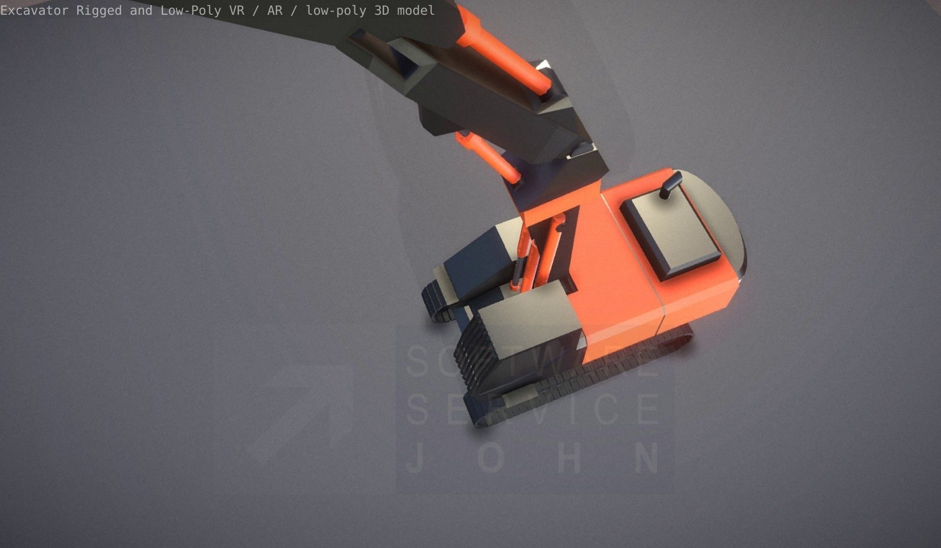 Excavator Rigged and  Low-Poly  Low-poly 3D model_29