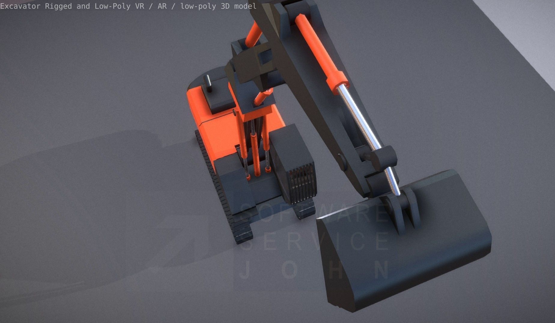 Excavator Rigged and  Low-Poly  Low-poly 3D model_28