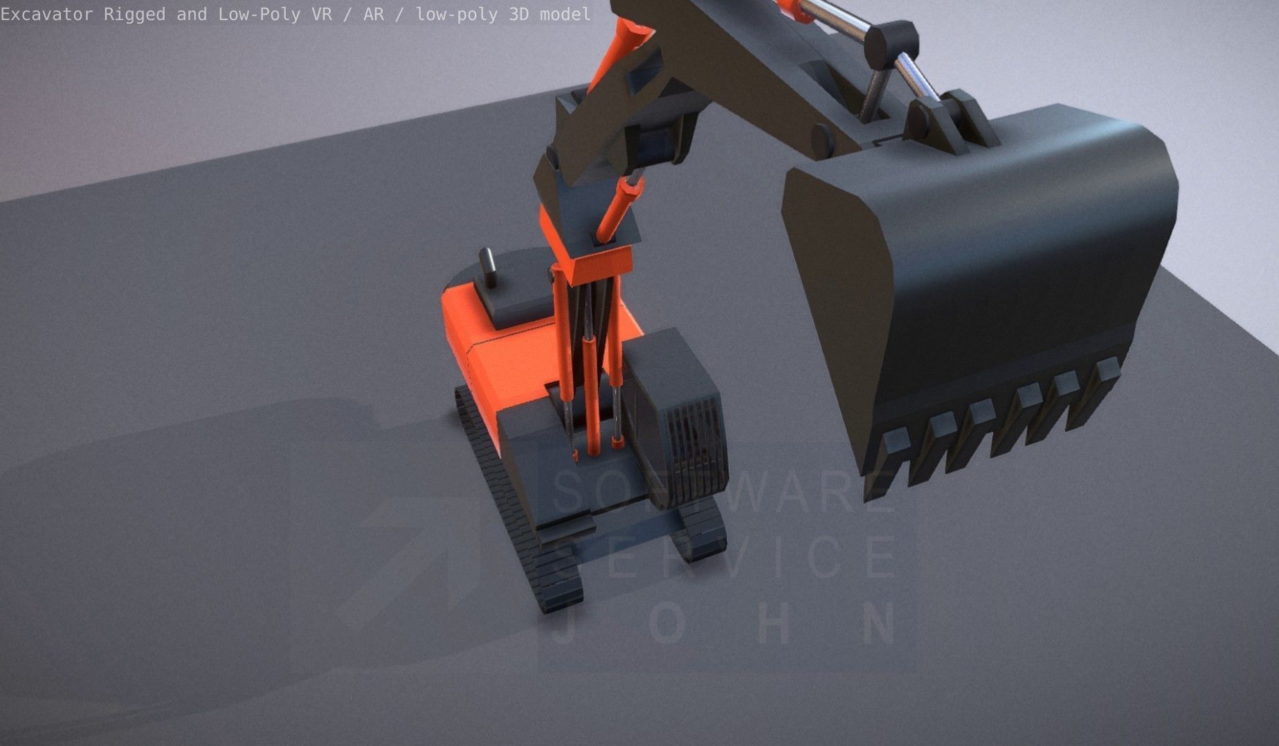 Excavator Rigged and  Low-Poly  Low-poly 3D model_26