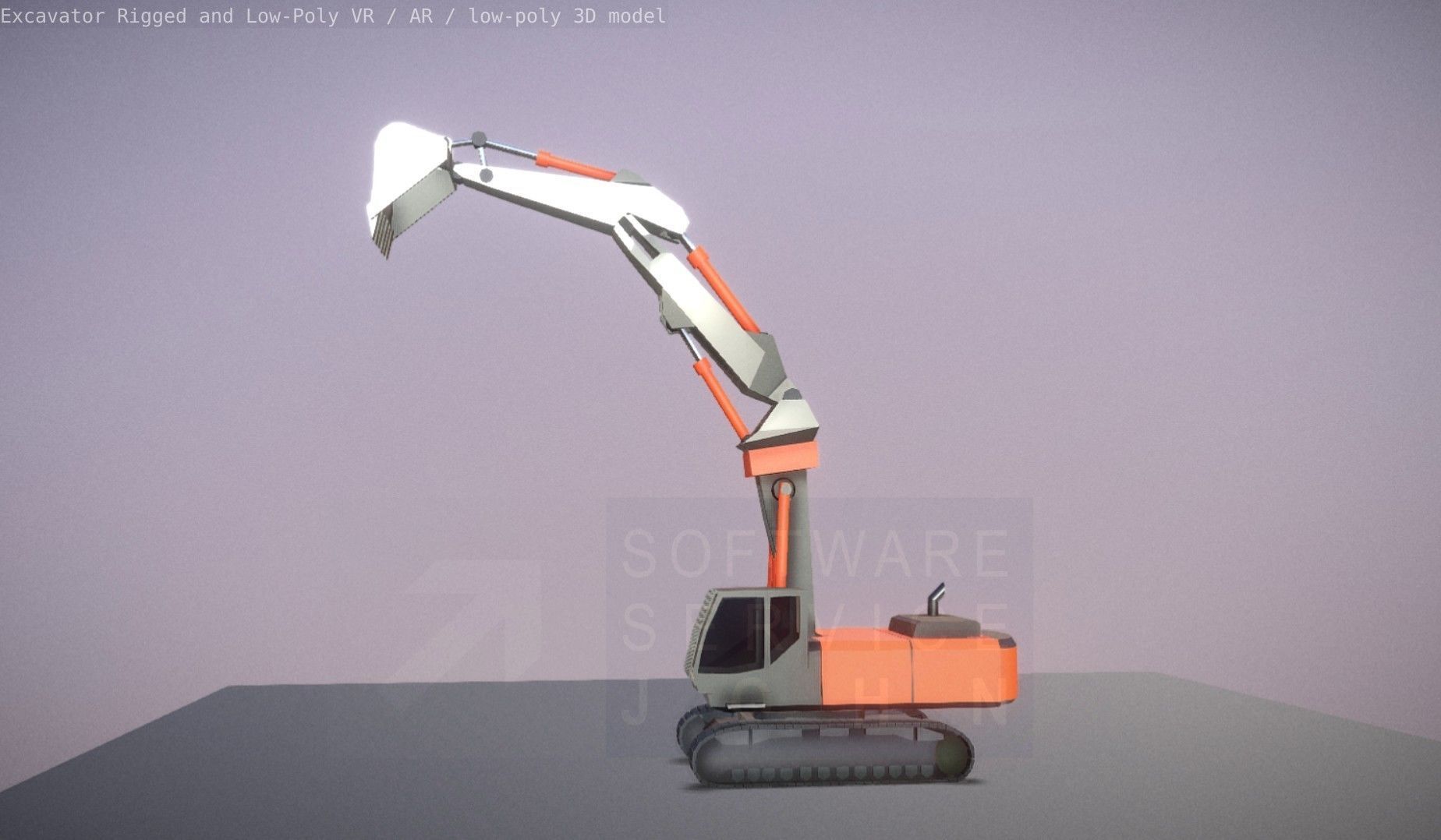 Excavator Rigged and  Low-Poly  Low-poly 3D model_14