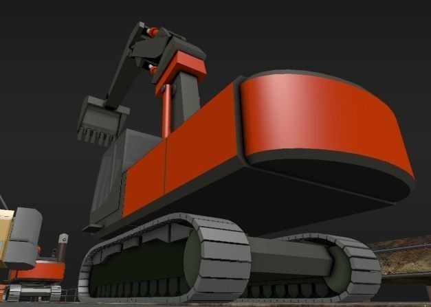 Excavator Rigged and  Low-Poly  Low-poly 3D model_5