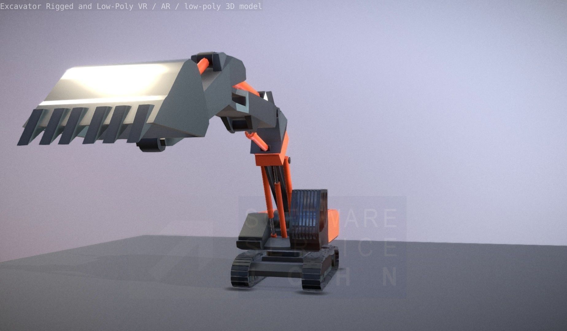 Excavator Rigged and  Low-Poly  Low-poly 3D model_24