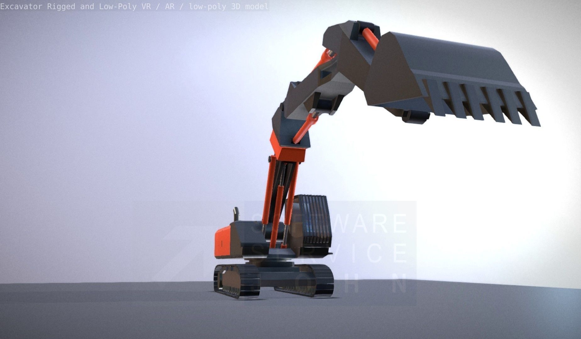 Excavator Rigged and  Low-Poly  Low-poly 3D model_25