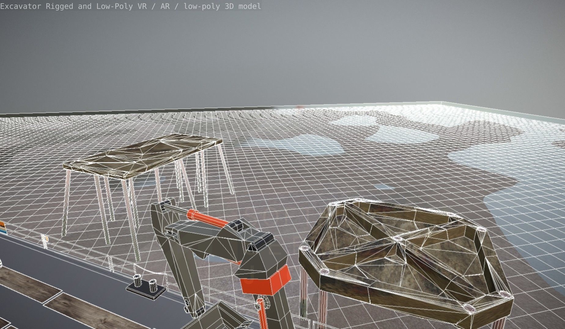 Excavator Rigged and  Low-Poly  Low-poly 3D model_81