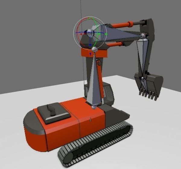 Excavator Rigged and  Low-Poly  Low-poly 3D model_6