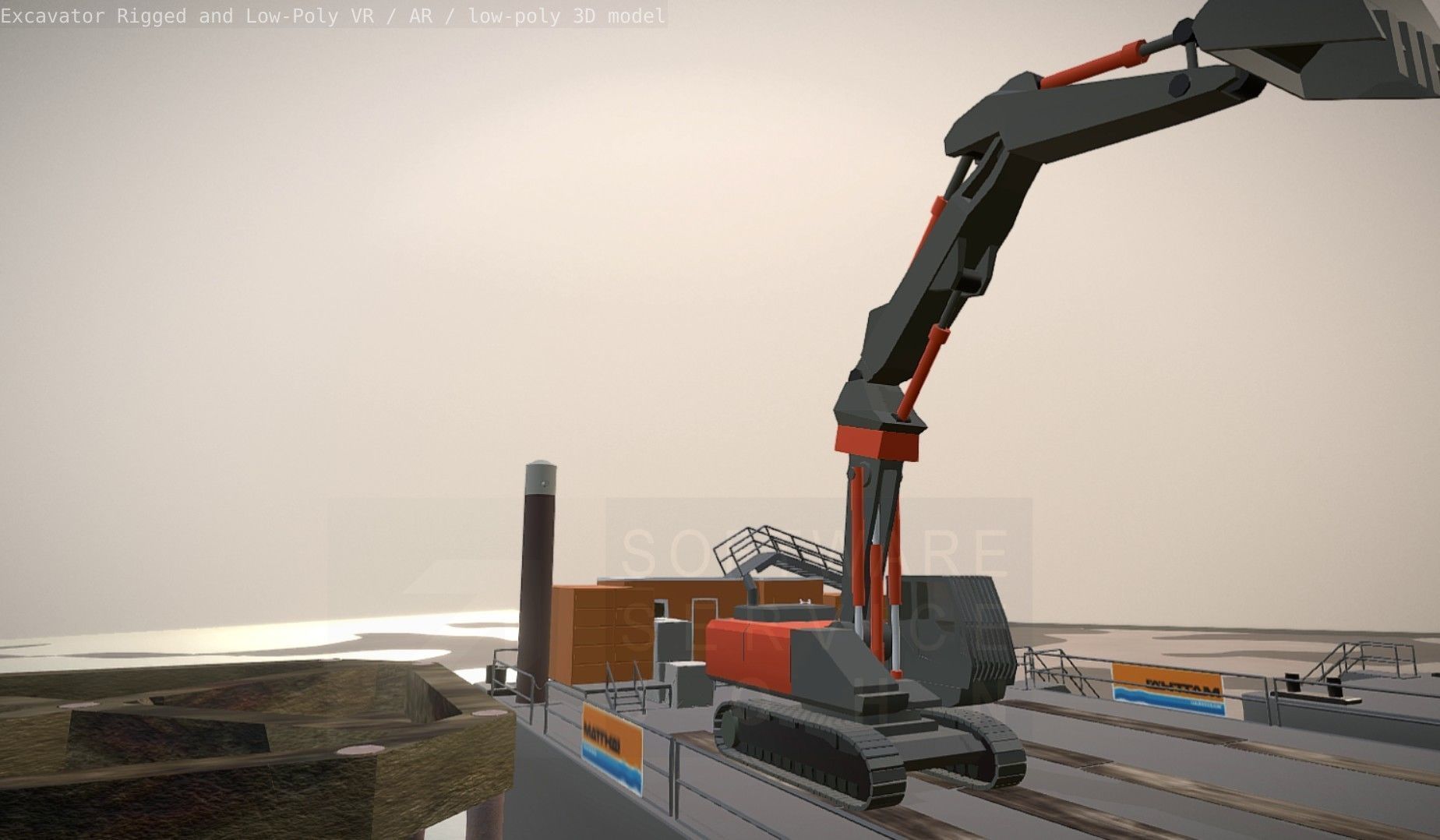 Excavator Rigged and  Low-Poly  Low-poly 3D model_40