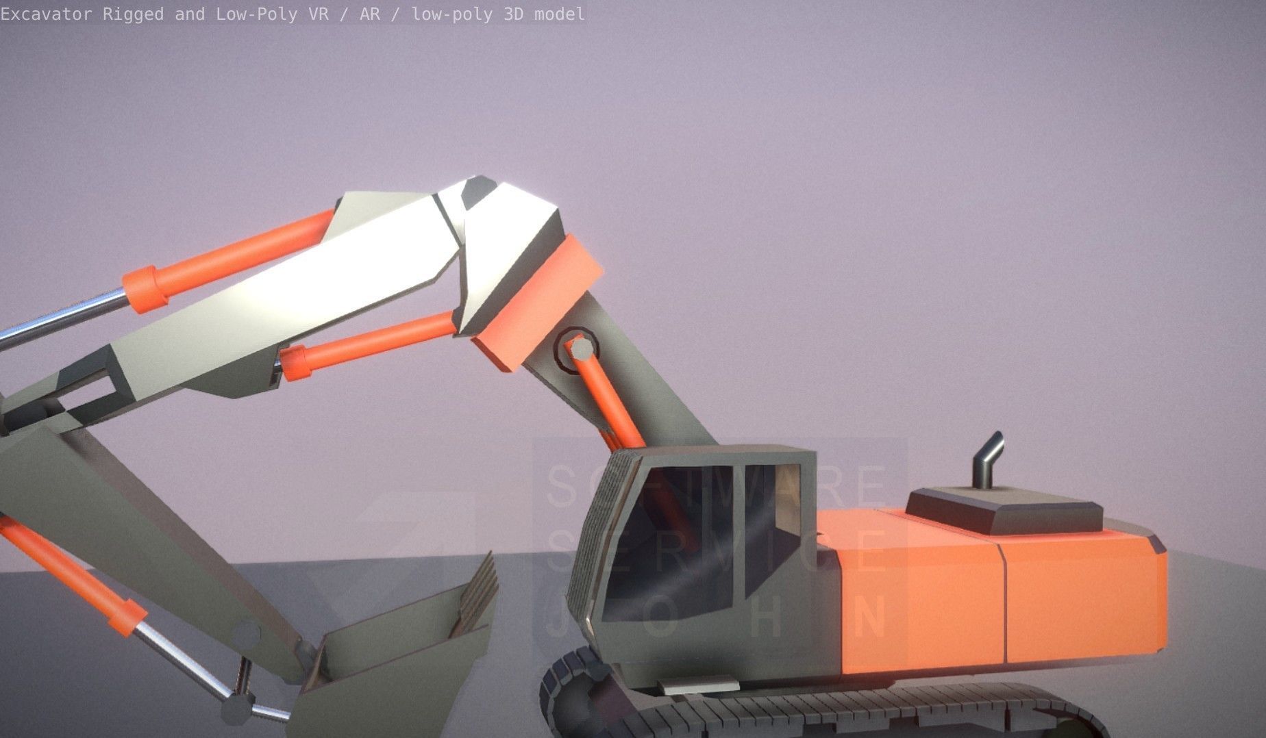 Excavator Rigged and  Low-Poly  Low-poly 3D model_20