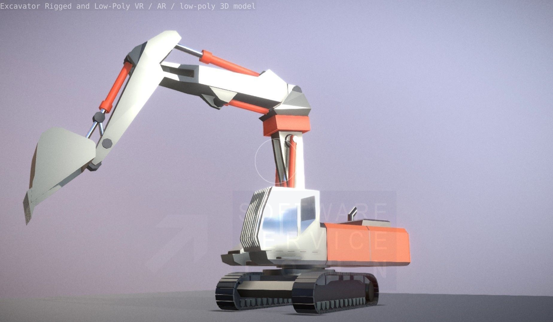 Excavator Rigged and  Low-Poly  Low-poly 3D model_23