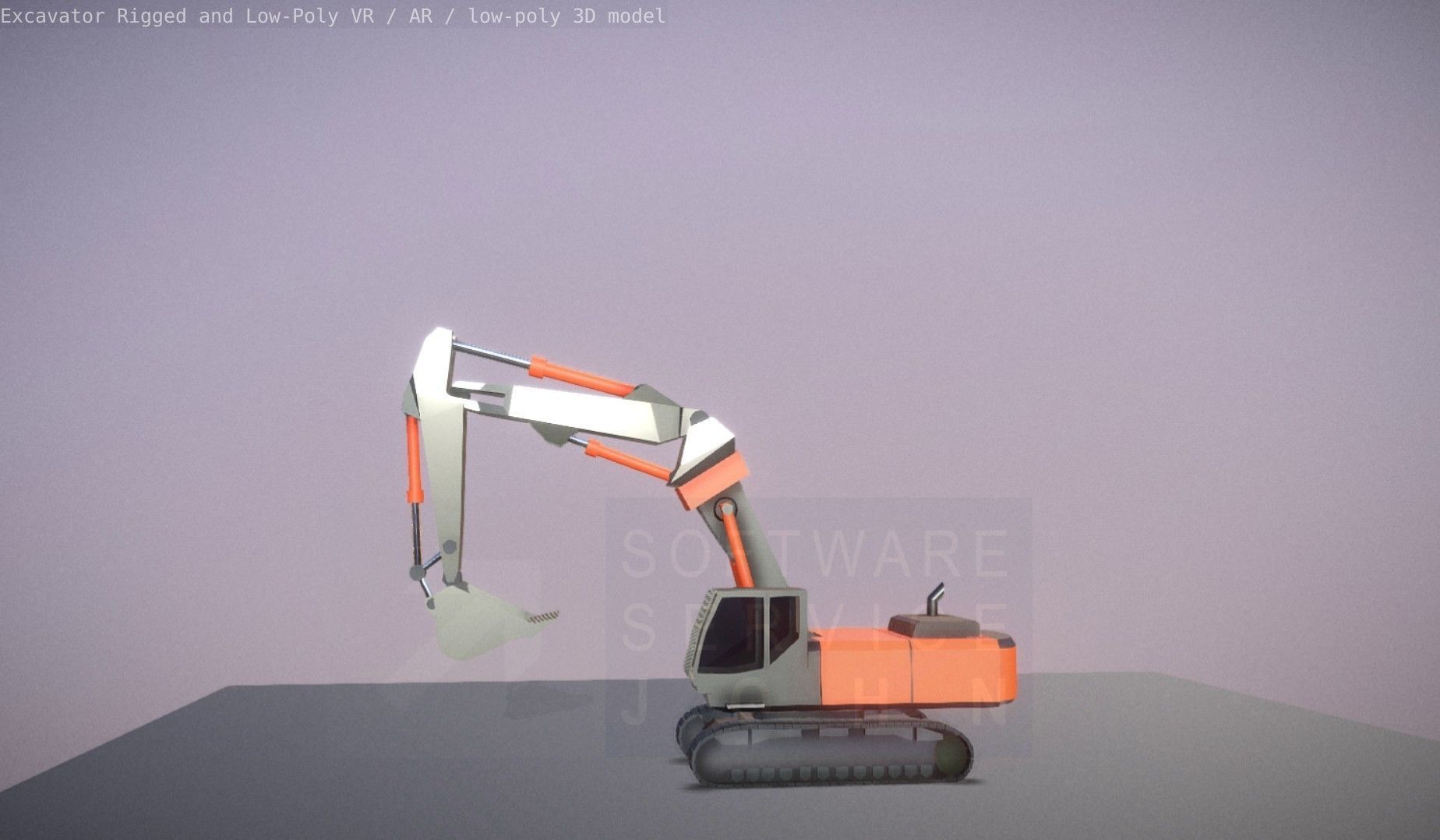 Excavator Rigged and  Low-Poly  Low-poly 3D model_18