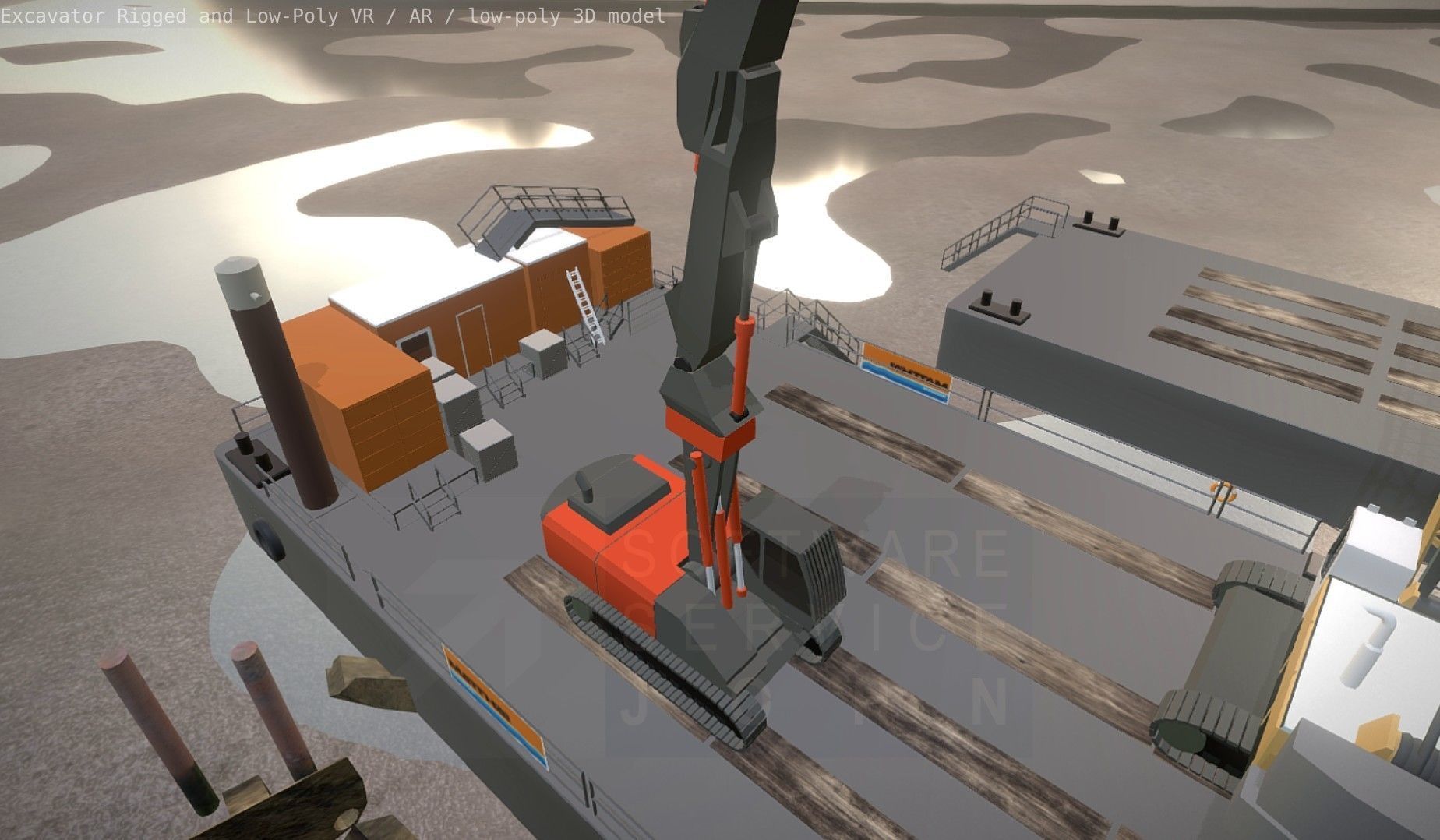 Excavator Rigged and  Low-Poly  Low-poly 3D model_51