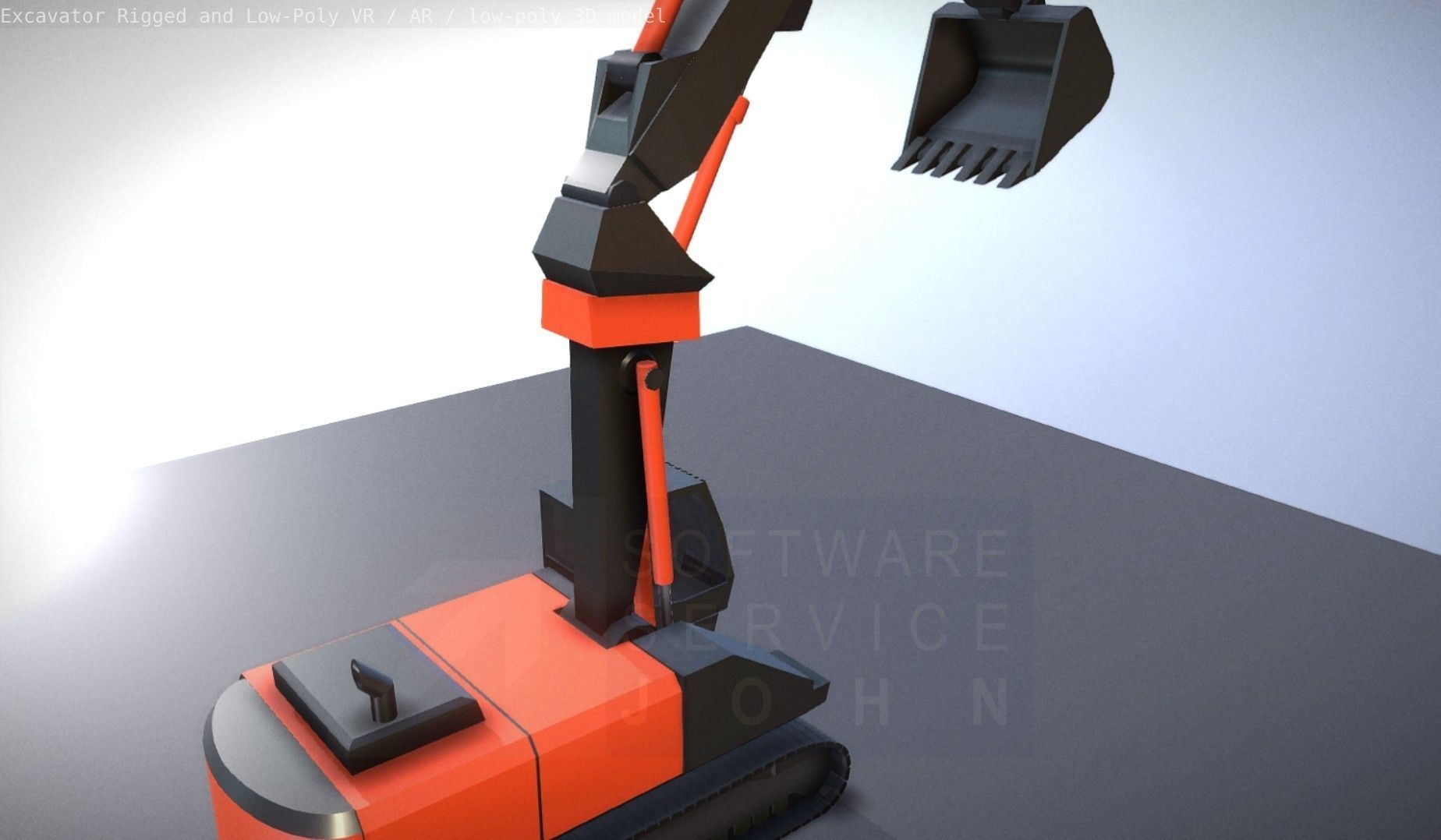 Excavator Rigged and  Low-Poly  Low-poly 3D model_32