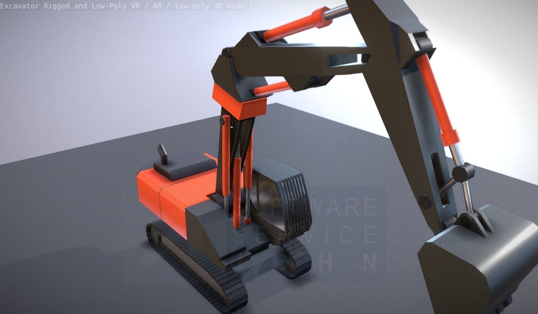 Excavator Rigged and  Low-Poly  Low-poly 3D model_91