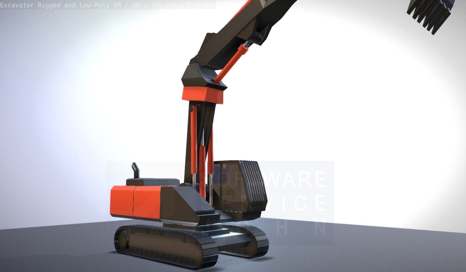 Excavator Rigged and  Low-Poly  Low-poly 3D model_31
