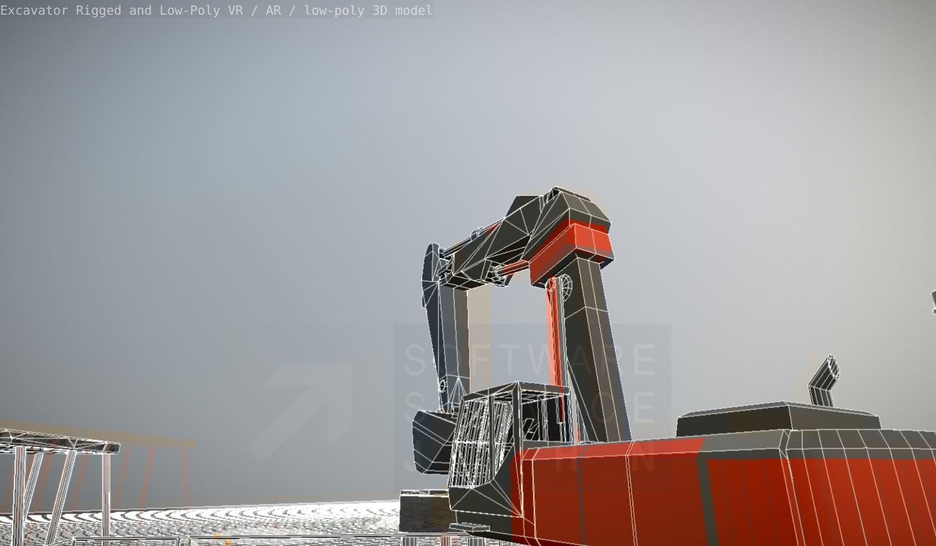 Excavator Rigged and  Low-Poly  Low-poly 3D model_69