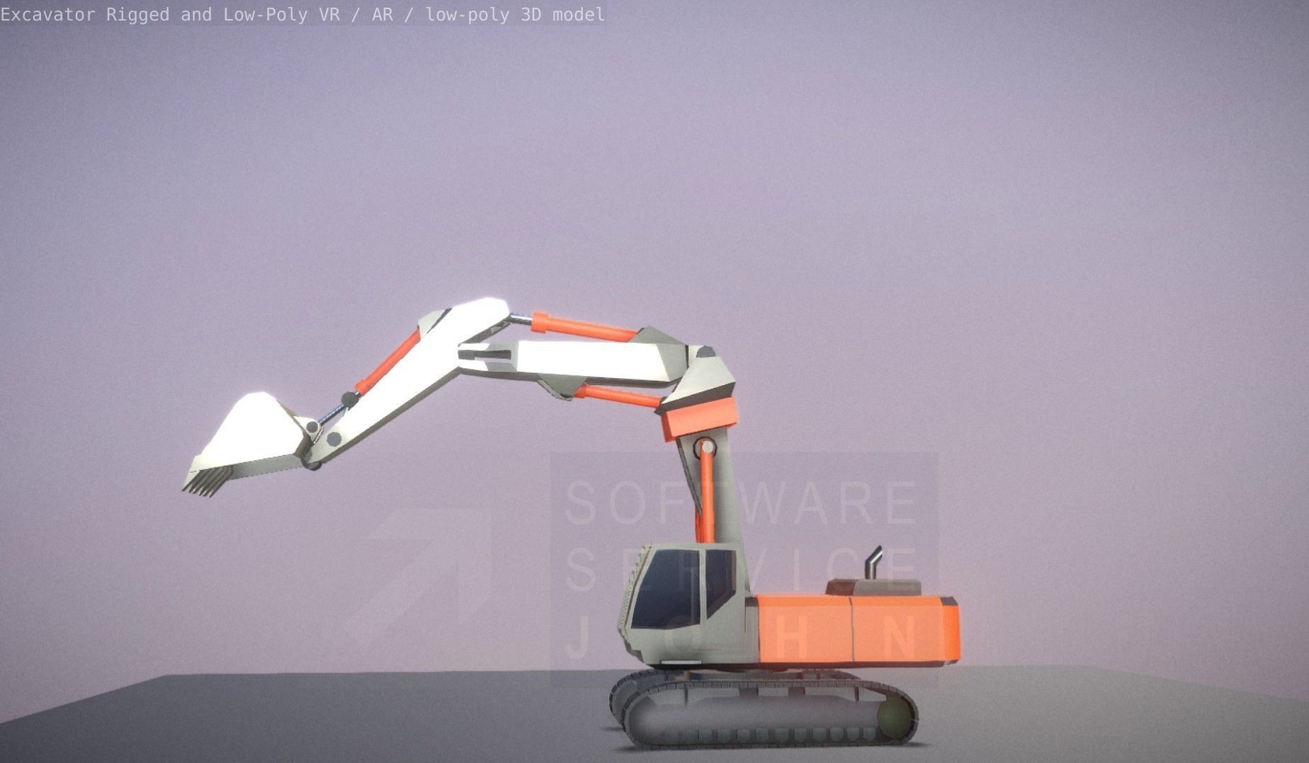 Excavator Rigged and  Low-Poly  Low-poly 3D model_12