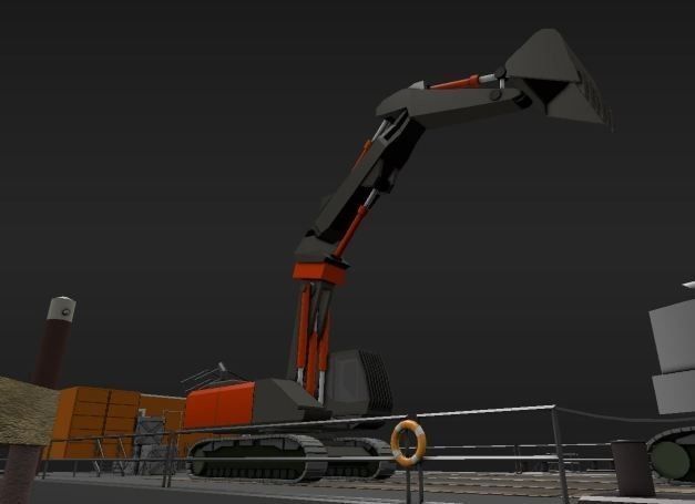 Excavator Rigged and  Low-Poly  Low-poly 3D model_3