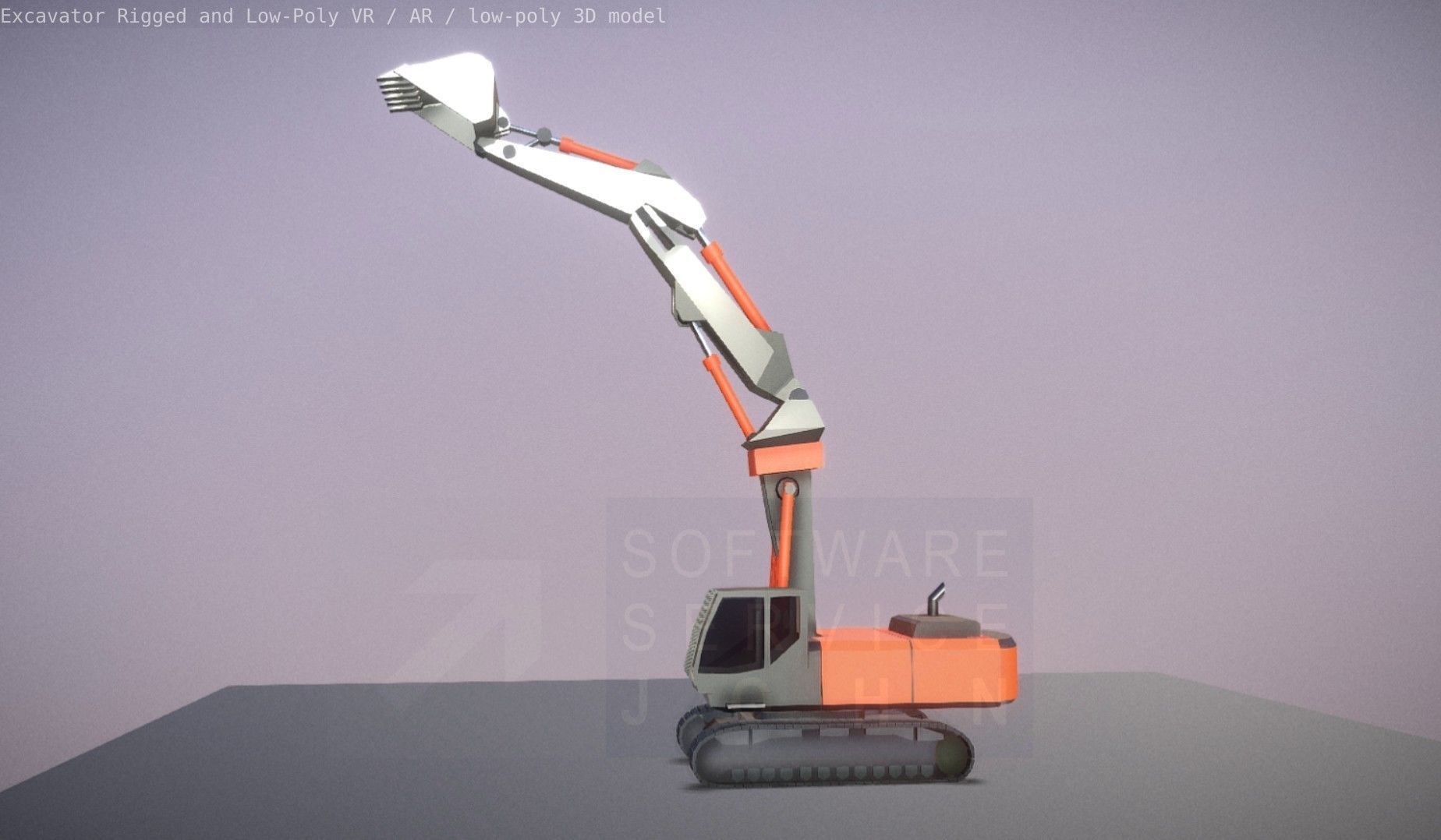 Excavator Rigged and  Low-Poly  Low-poly 3D model_13