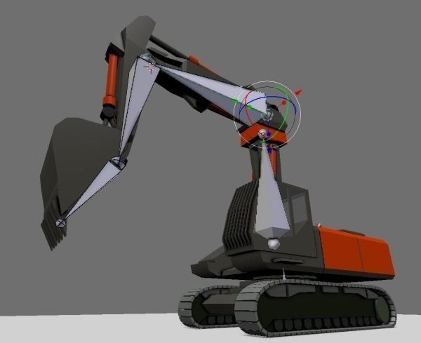 Excavator Rigged and  Low-Poly  Low-poly 3D model_4