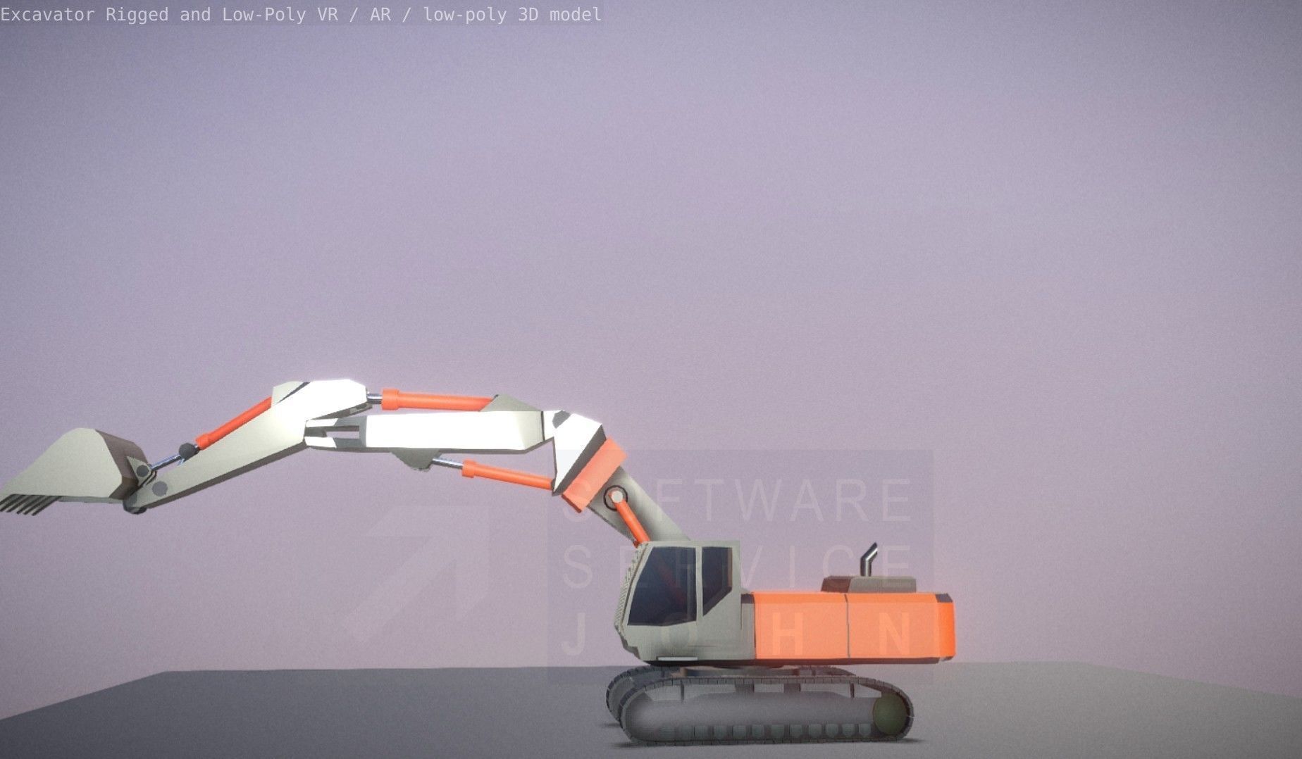 Excavator Rigged and  Low-Poly  Low-poly 3D model_19