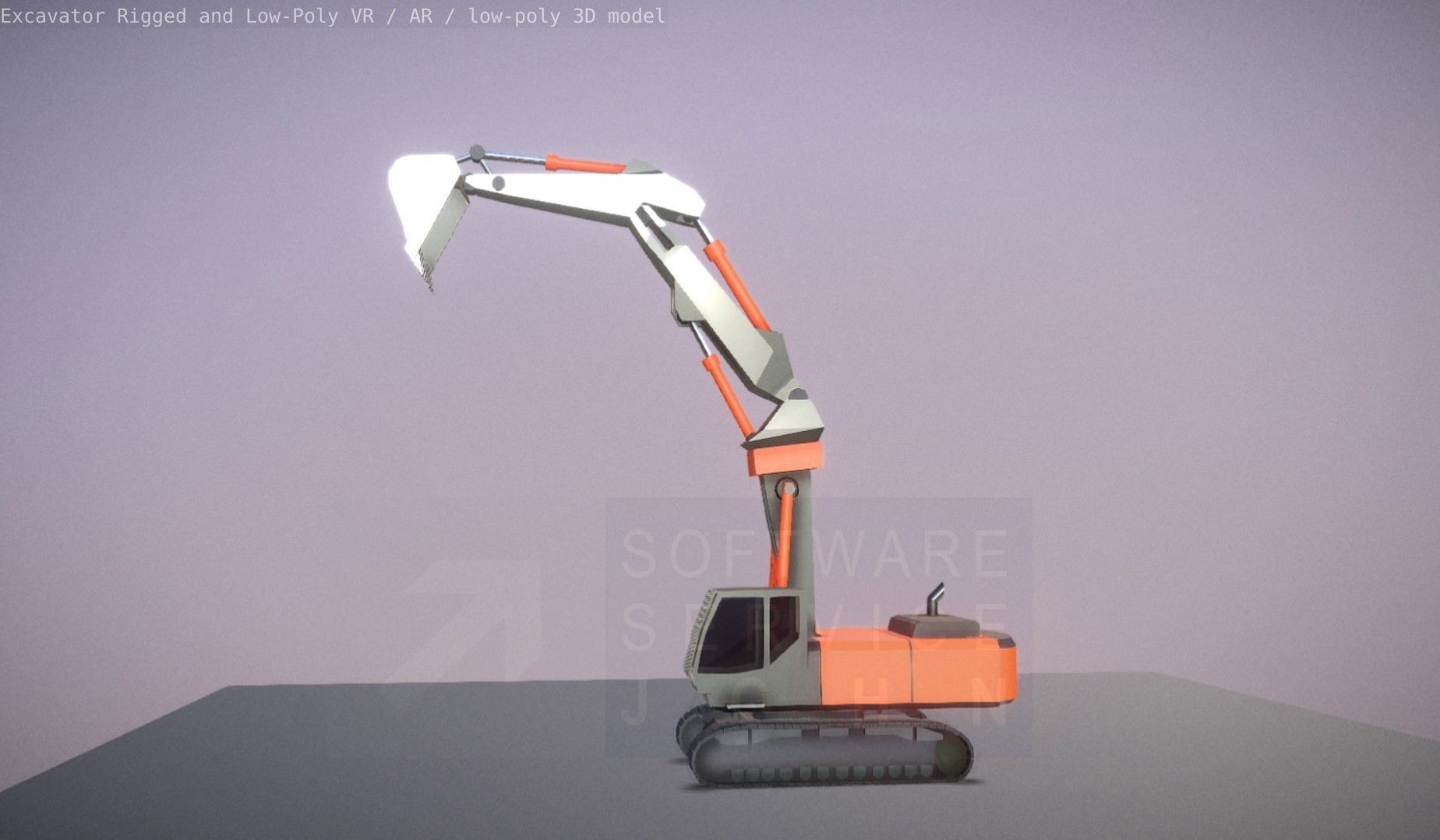Excavator Rigged and  Low-Poly  Low-poly 3D model_17