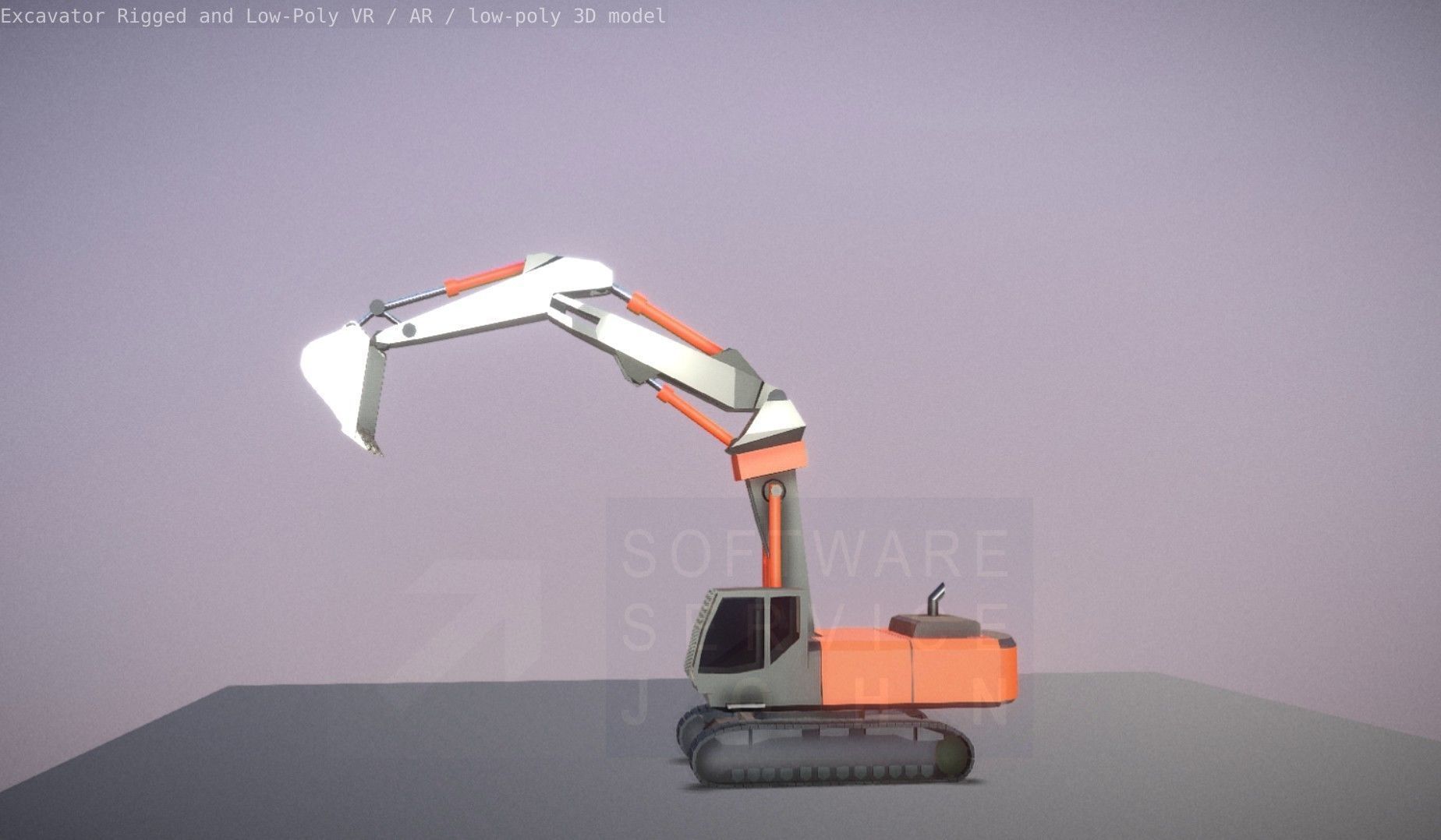 Excavator Rigged and  Low-Poly  Low-poly 3D model_95