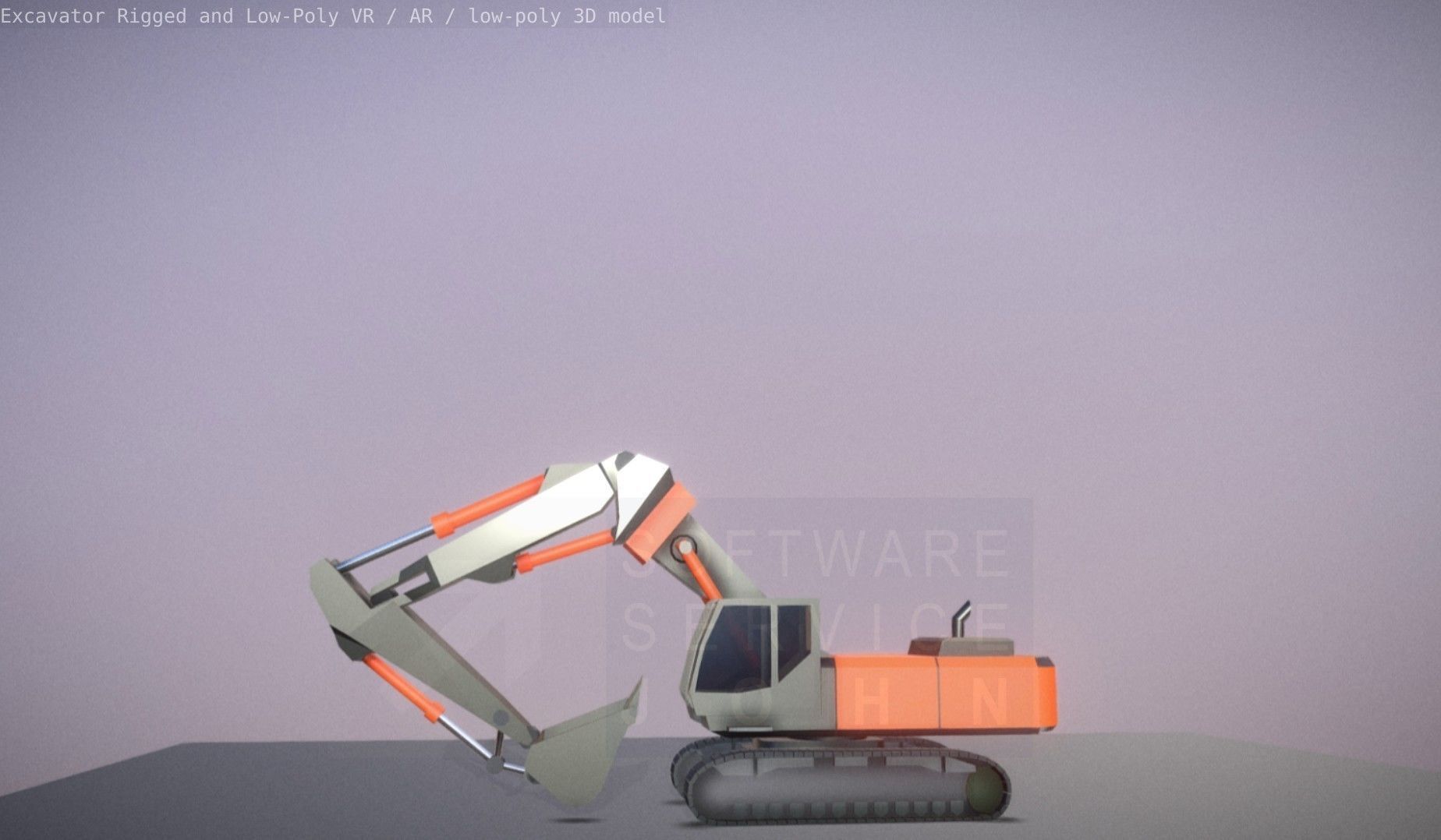 Excavator Rigged and  Low-Poly  Low-poly 3D model_7