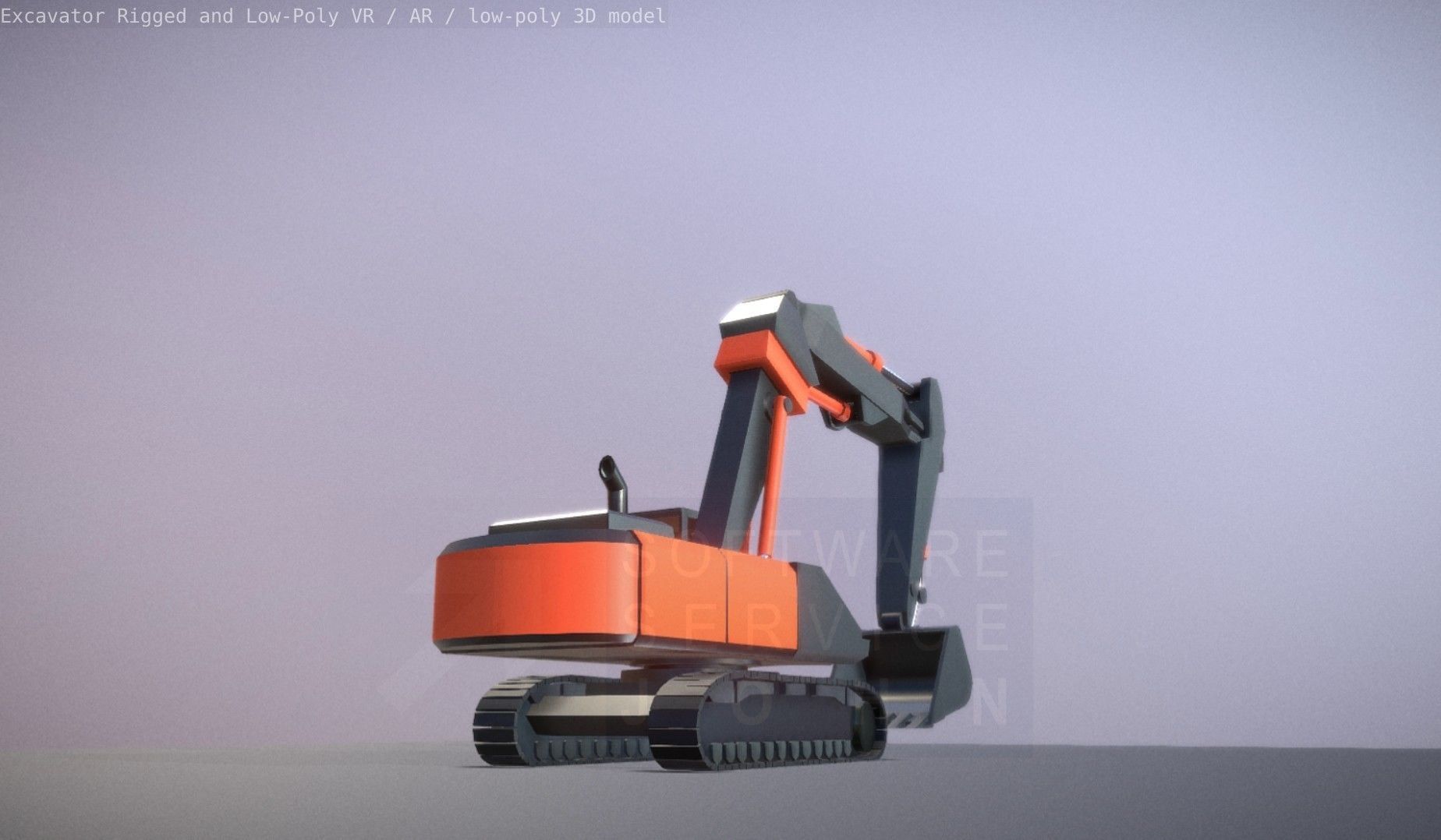 Excavator Rigged and  Low-Poly  Low-poly 3D model_93