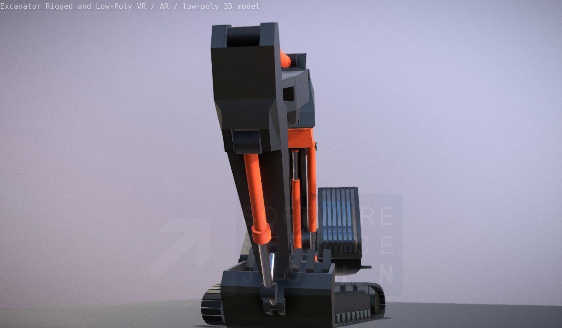 Excavator Rigged and  Low-Poly  Low-poly 3D model_22