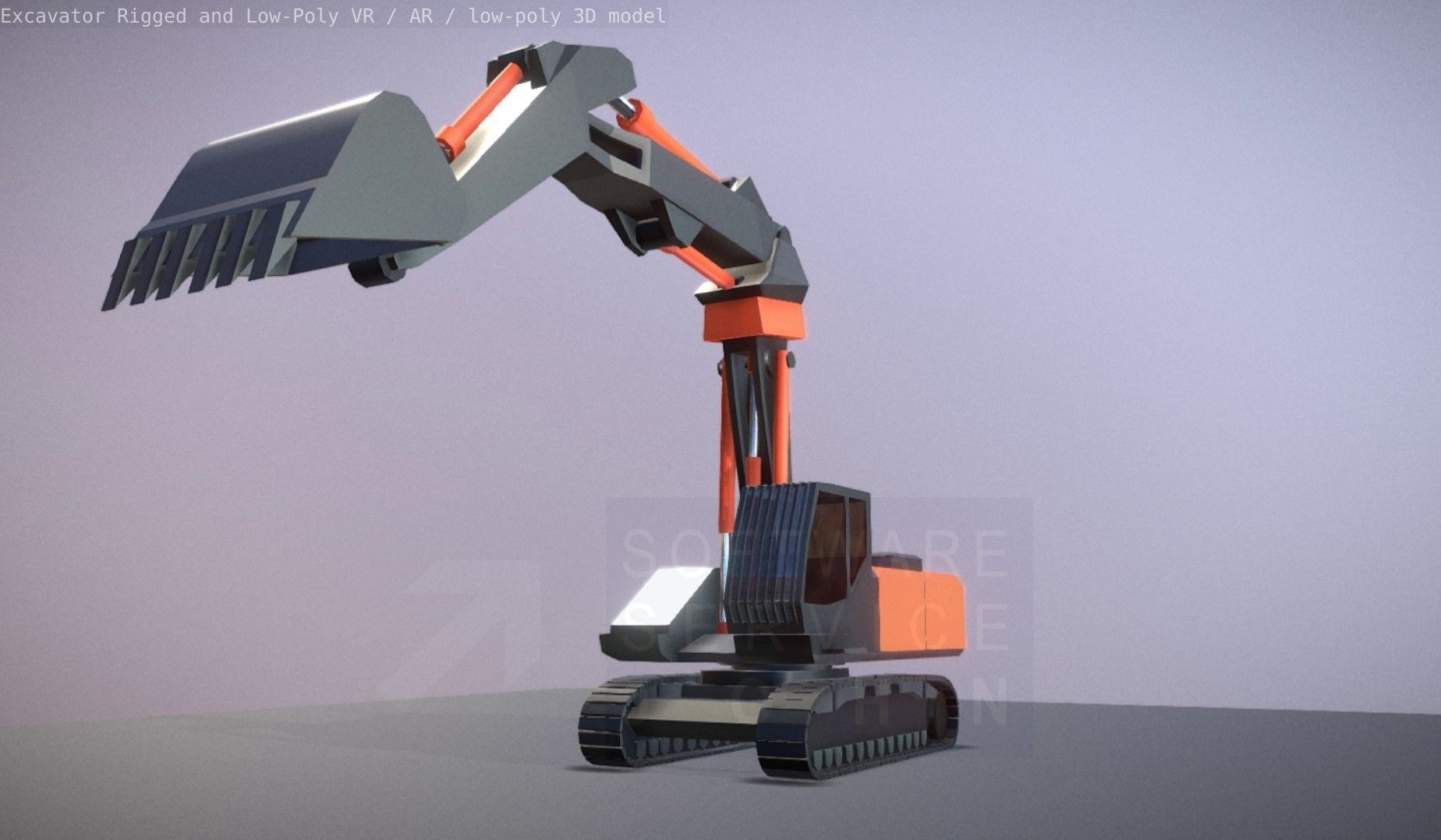 Excavator Rigged and  Low-Poly  Low-poly 3D model_94