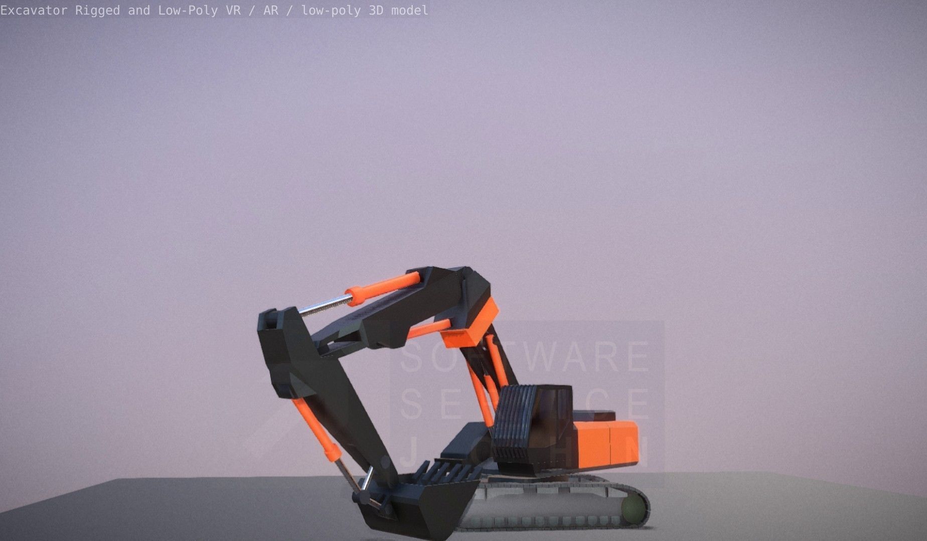 Excavator Rigged and  Low-Poly  Low-poly 3D model_8