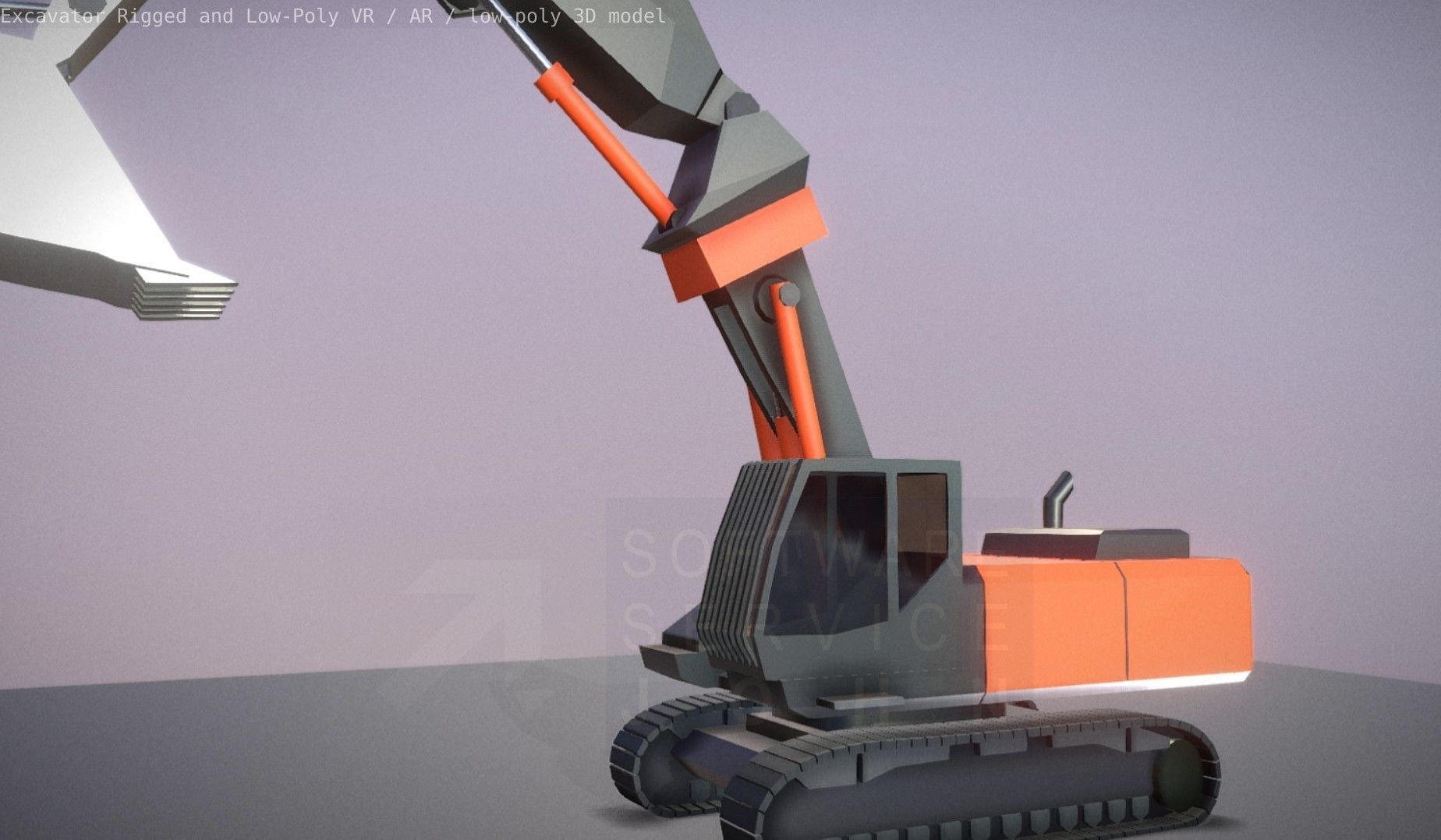 Excavator Rigged and  Low-Poly  Low-poly 3D model_33