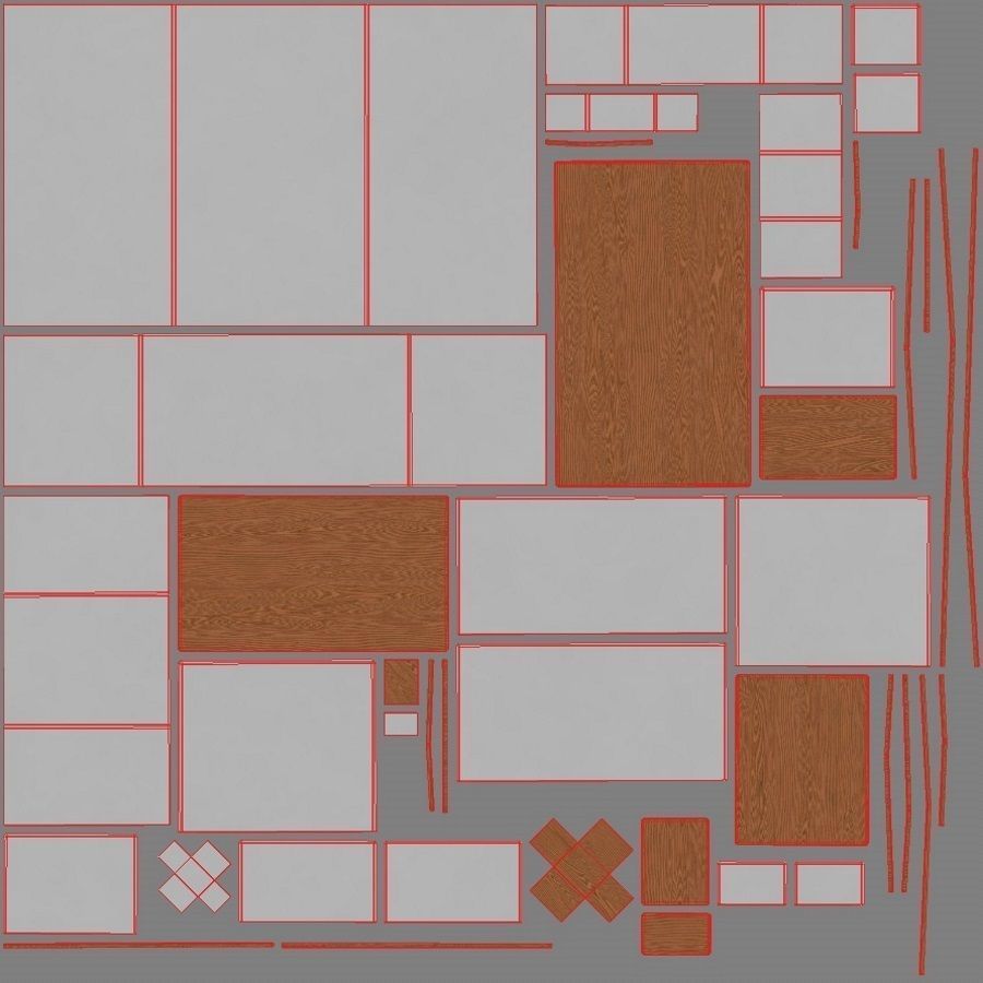 Japanese Step-Chest Cabinet Low-poly 3D model_7