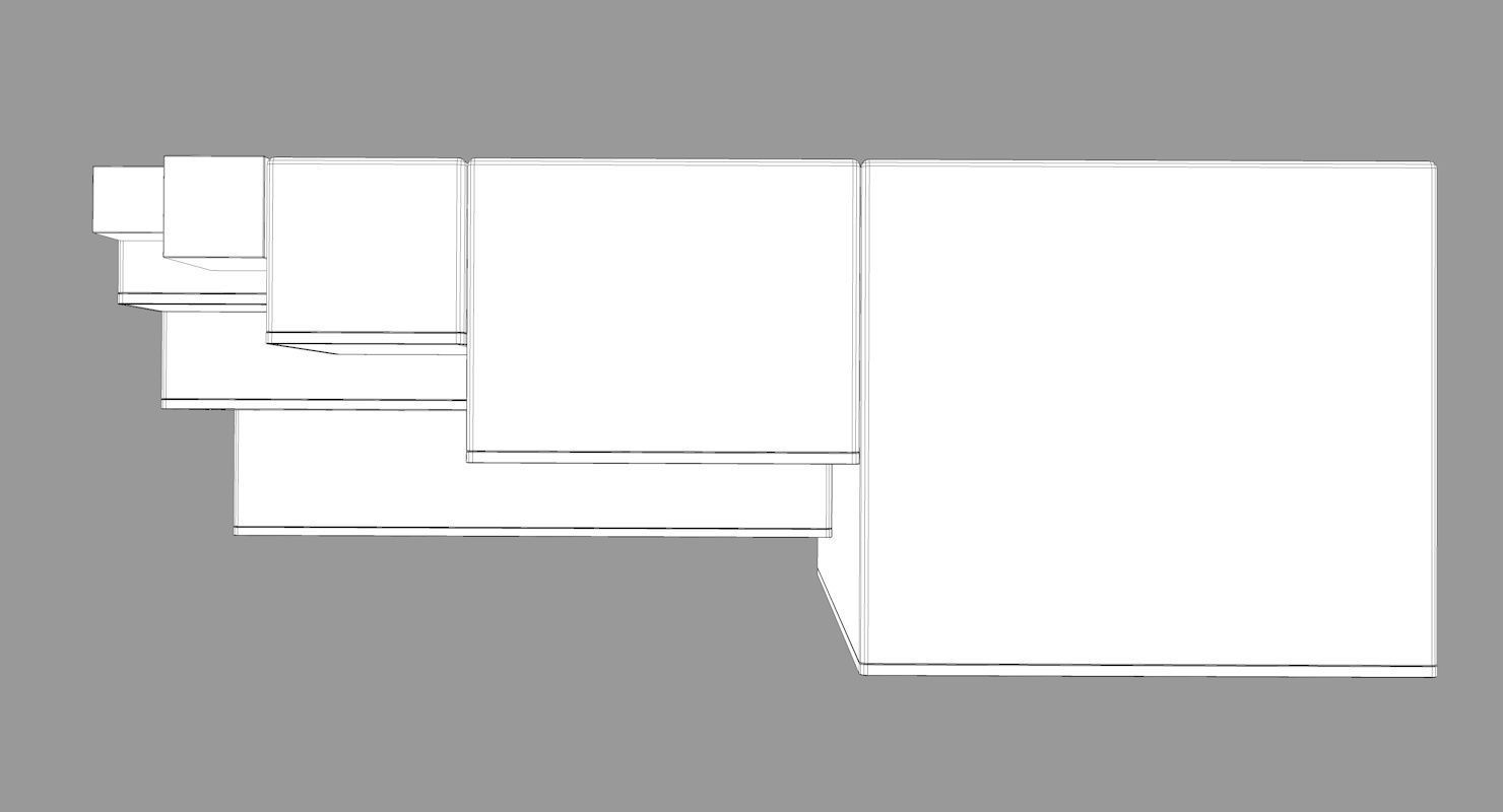 Japanese Step-Chest Cabinet Low-poly 3D model_8