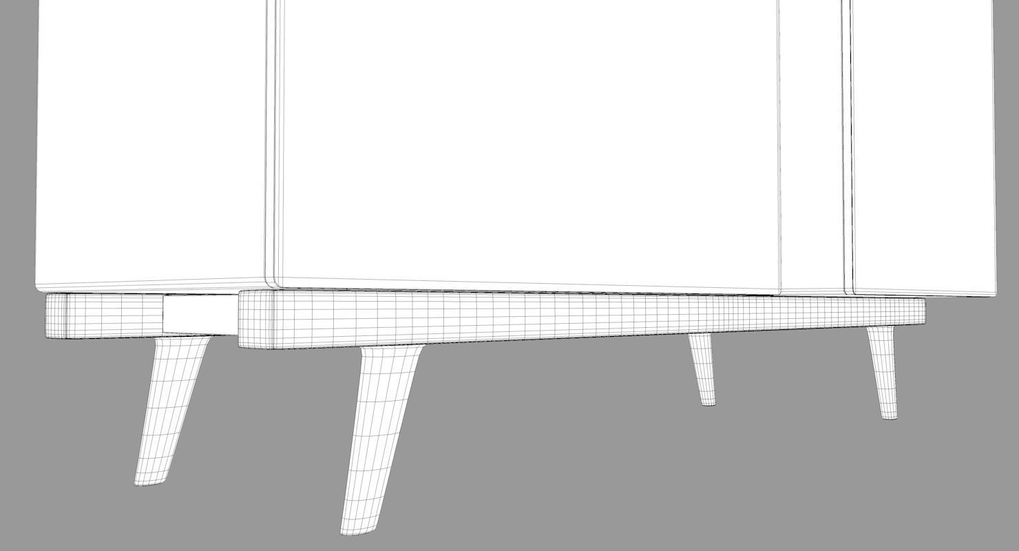 Japanese Step-Chest Cabinet Low-poly 3D model_10