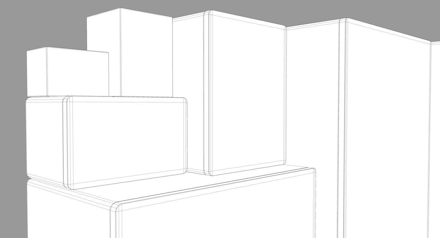 Japanese Step-Chest Cabinet Low-poly 3D model_11