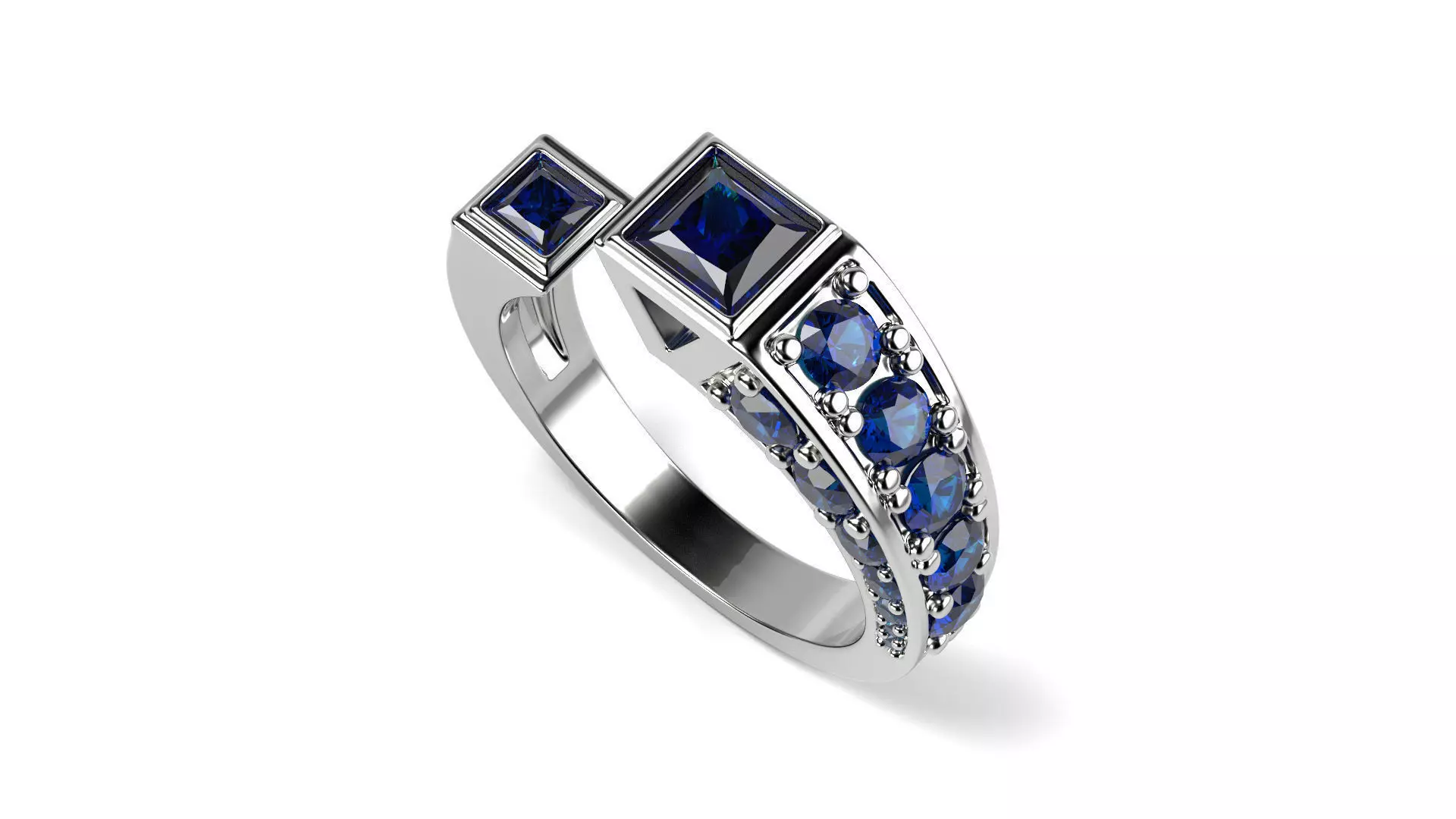 Princess Cut half ring 3D print model