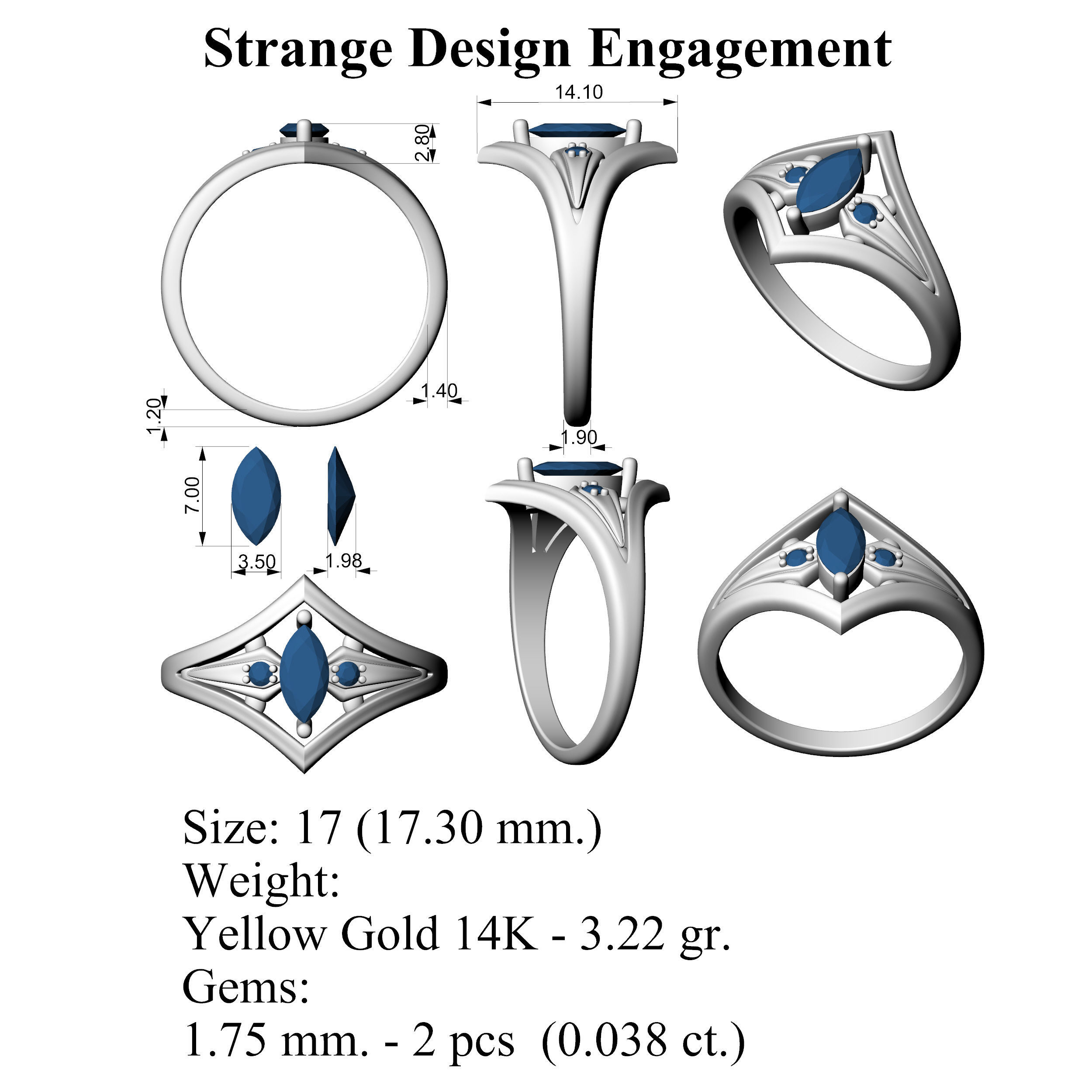 Strange Design Engagement  3D print model_3