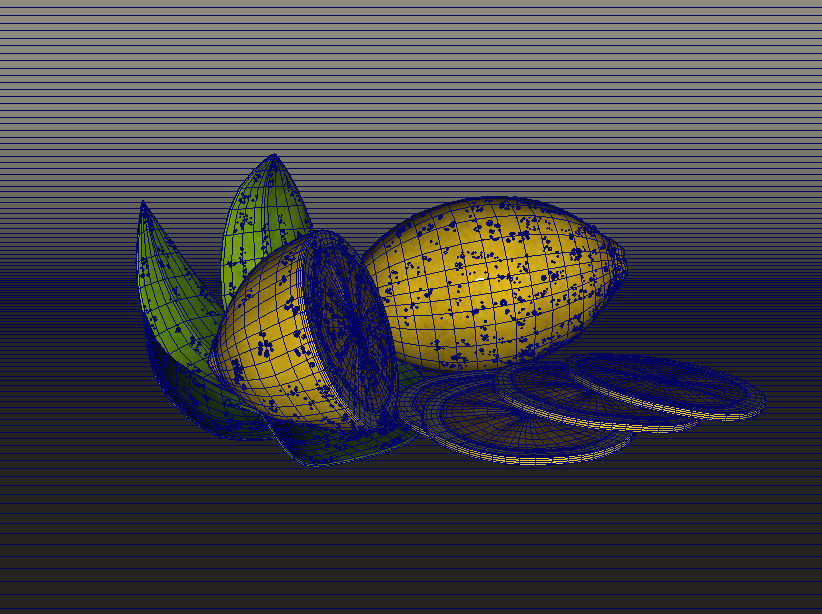 Realistic Lemon lemons and leaves 3D model_2