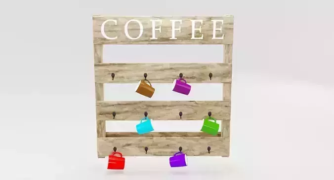 Wall  Wooden Cup Holder
