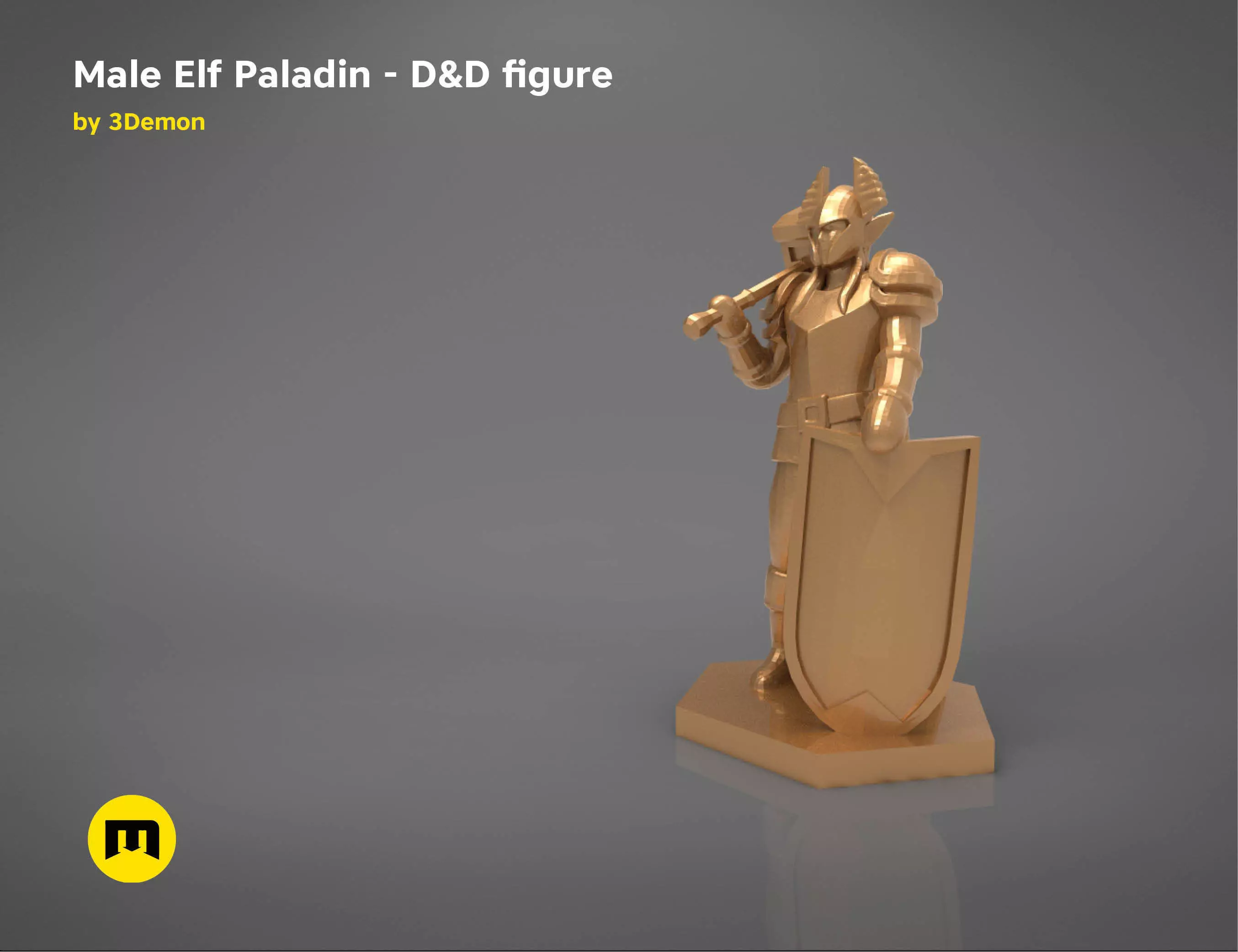 ELF PALADIN CHARACTER    GAME FIGURES 3D print model_0