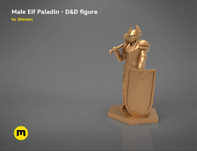   ELF PALADIN CHARACTER    GAME FIGURES 3D print model