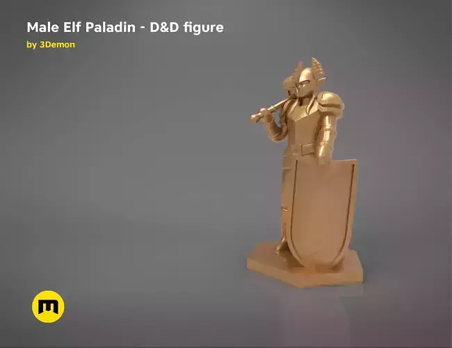   ELF PALADIN CHARACTER    GAME FIGURES 3D print model