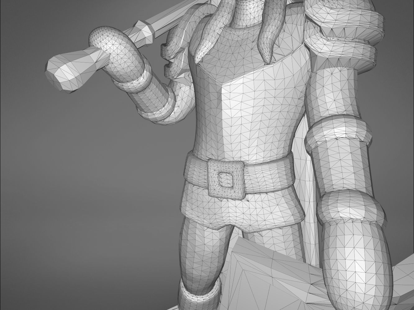 ELF PALADIN CHARACTER    GAME FIGURES 3D print model_13