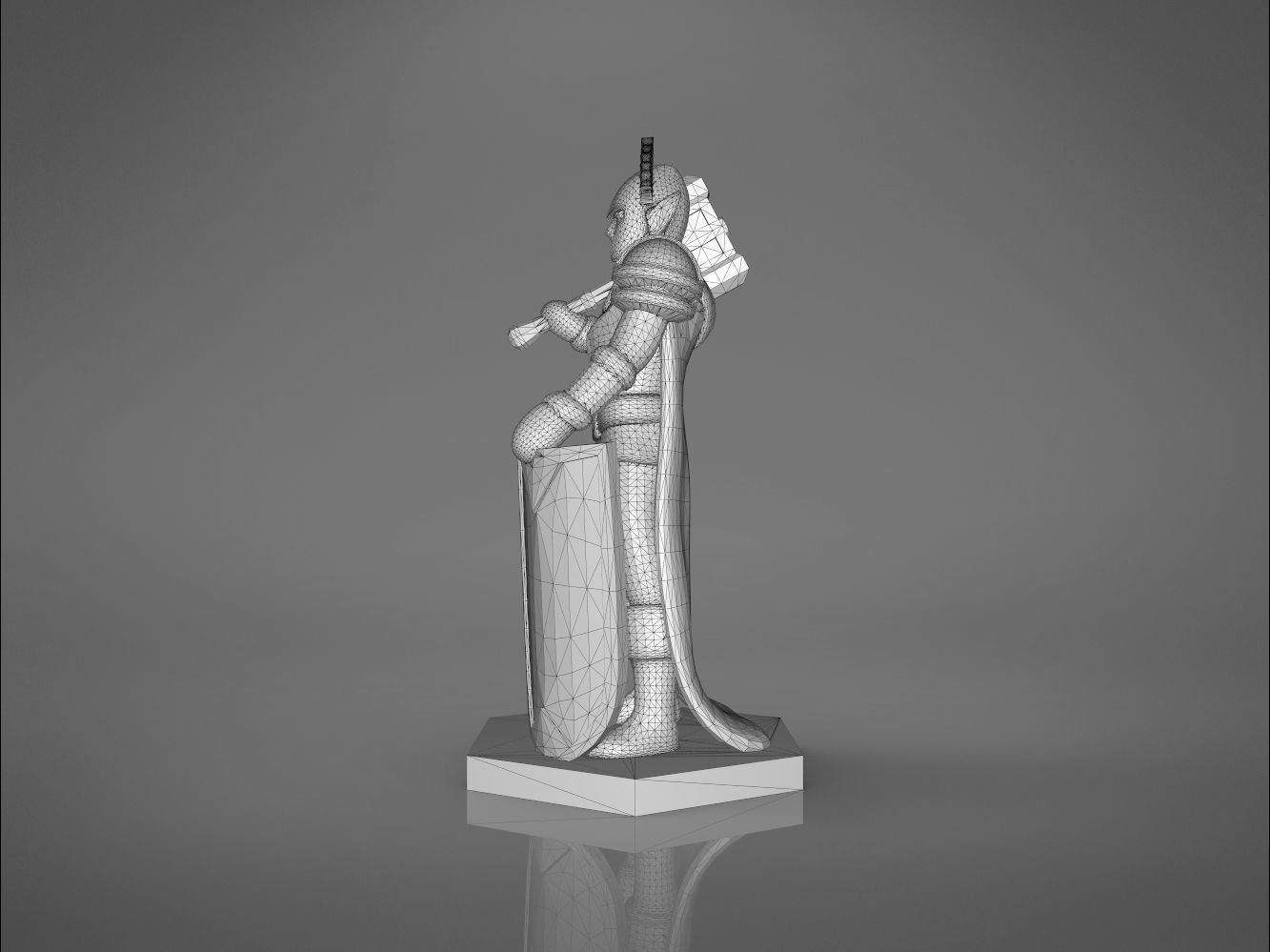 ELF PALADIN CHARACTER    GAME FIGURES 3D print model_15