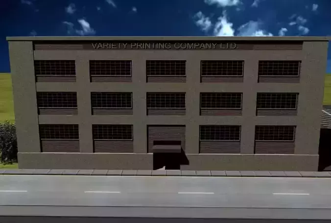Variety Printing Company Building Low-poly 3D model